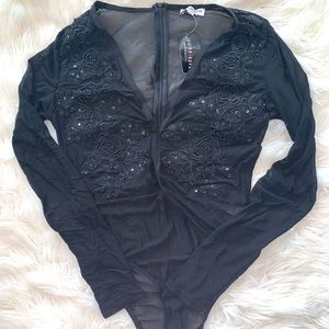 Women’s Mesh Black bodysuit